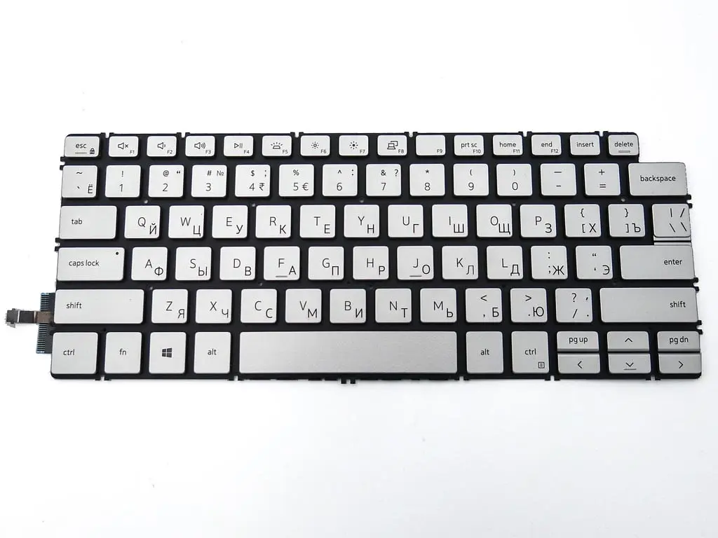 Клавіатура для DELL Inspiron 5390 5391 7391 5490 5491 5493 5498 7490 7491 (RU silver з підсвічуванням) - фото 3