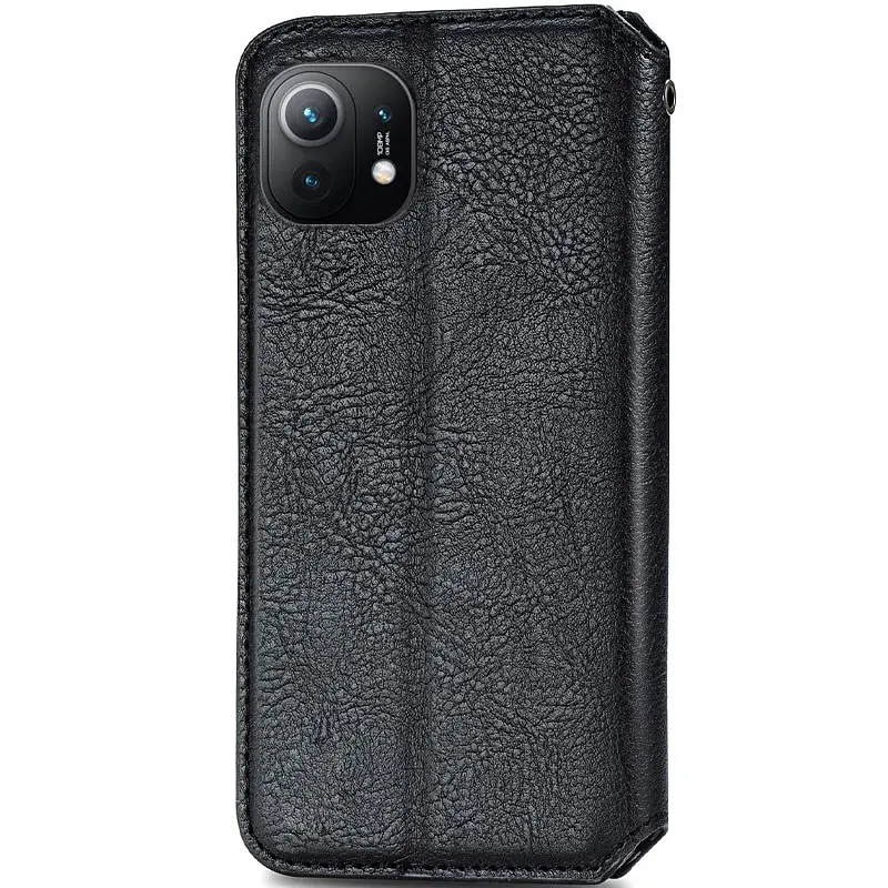 Кожаный чехол-книжка GETMAN Cubic (PU) для Xiaomi Mi 11 Черный - фото 3