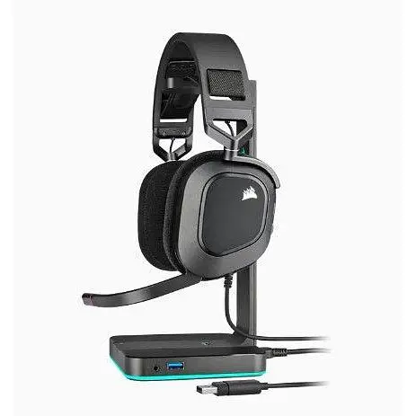 Навушники з мікрофоном Corsair HS80 RGB USB Carbon (CA-9011237) - фото 5