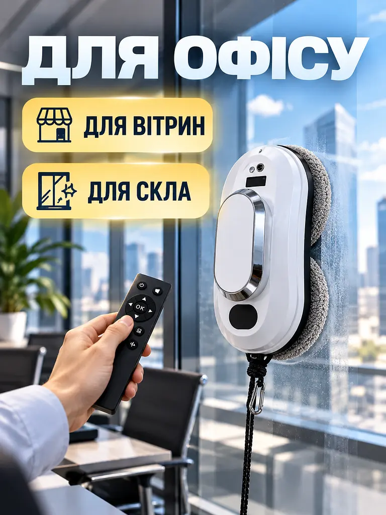 Інтелектуальний робот для миття вікон, 3 режими, Автоматизована машина для миття вікон + пульт ДУ, Білий (5253588245) - фото 9
