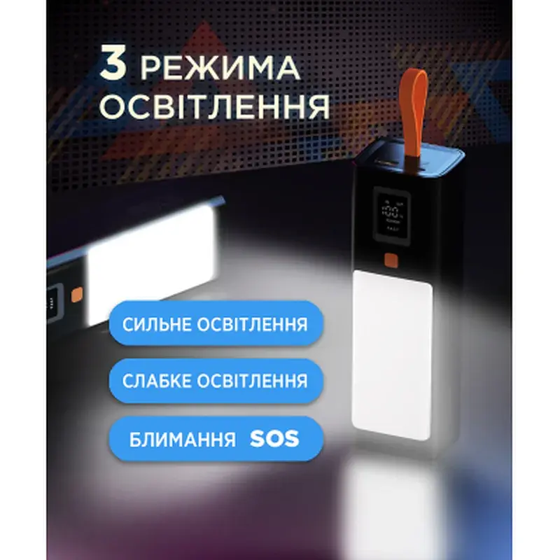 Батарея універсальна Sigma X-power SI20A9QLX 20000mAh, PD/100W, LED, flashlight, cable 100w, black (4827798877814) - фото 10
