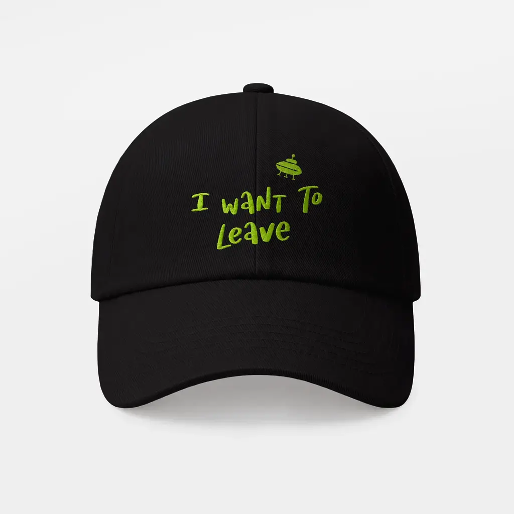 Кепка «I want to leave» чорна - фото 6