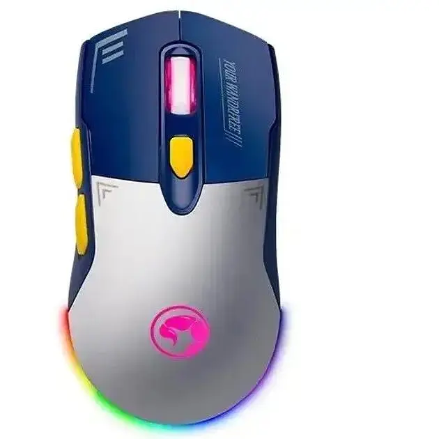 Комп'ютерна миша Marvo M803W WB RGB підсвічування 7 кнопок USB 2.4G бездротова ігрова синій/білий - фото 3