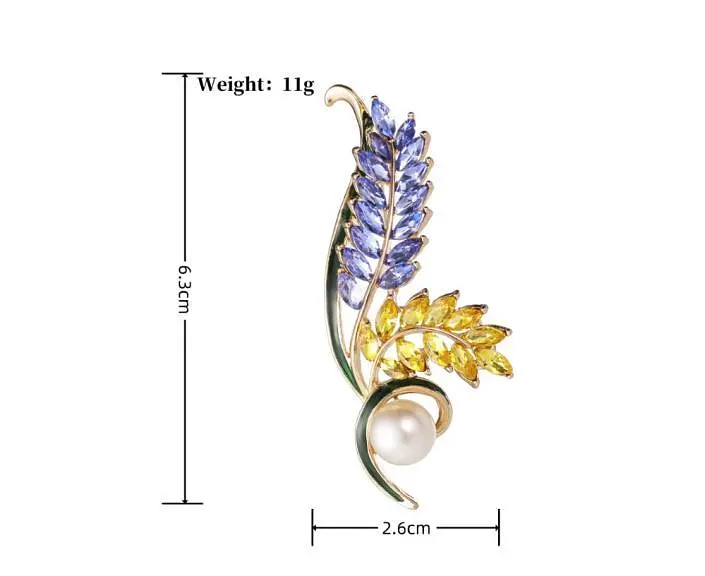 Брошка Колосся пшениці колоски брошка-шпилька символ України жовто-блакитна - фото 2