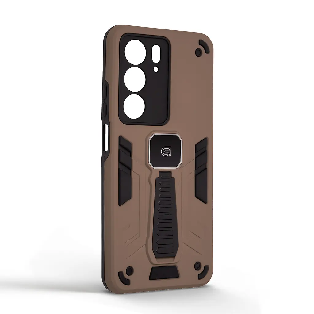Чехол для Realme C75 4G/C75x 4G, Proover, коричневый, с подставкой и магнитом, противоударный, ударопрочный, бронированный, панель-накладка, защита всего корпуса, термополиуретан (TPU) + поликарбонат (PC), ArmorStandart (ARM85762) - фото 2