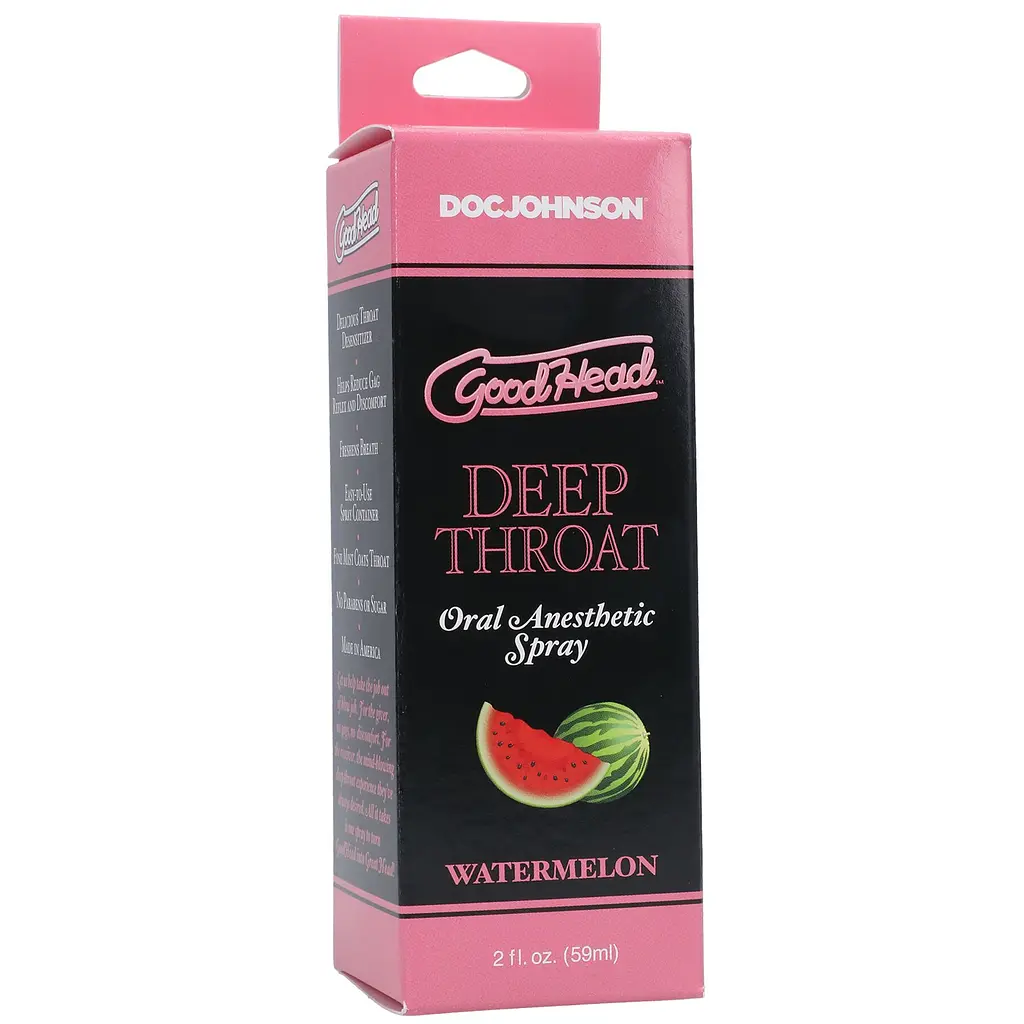 Спрей для мінету Doc Johnson GoodHead DeepThroat Spray - Watermelon 59 мл для глибокого мінету - фото 3