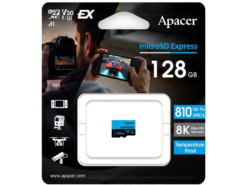 Карта пам'яті Apacer microSDXC Class 10 UHS-I U3 A1 Express 128 GB (AP128GMCEXG3X17-RA) - фото 2