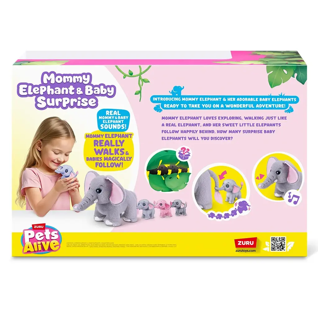 Інтерактивна іграшка Pets & Robo Alive Mama & Baby Surprise S1 Мама слониха з сюрпризом (9570) - фото 9