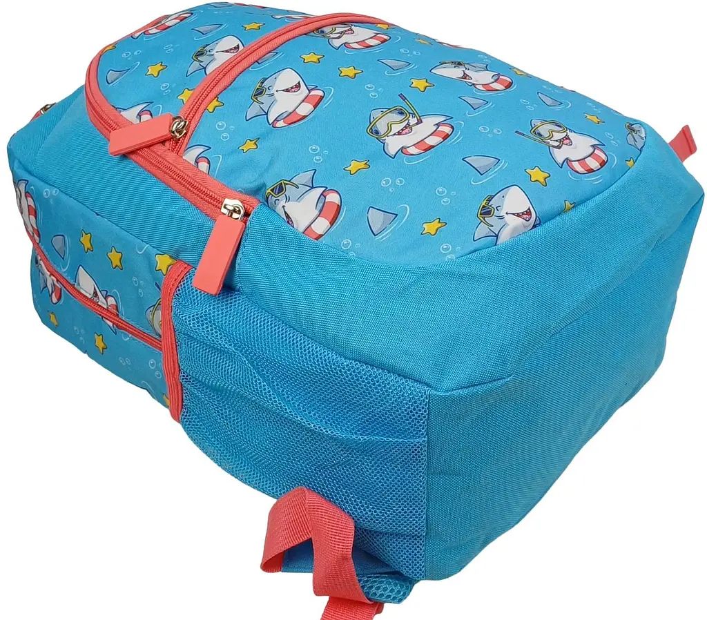 Рюкзак шкільний Riciclo Schulrucksack 19 л 41x30x13 см поліестер блакитний (акули) - фото 4