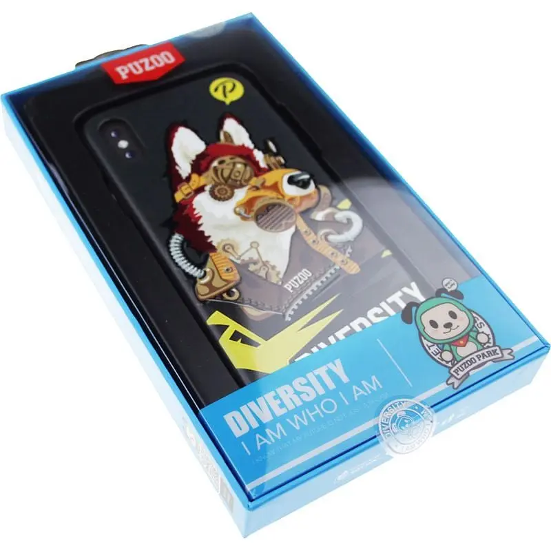 Чохол-накладка PUZOO TPU with UV Printing Punk Phone iPhone X Black - фото 2