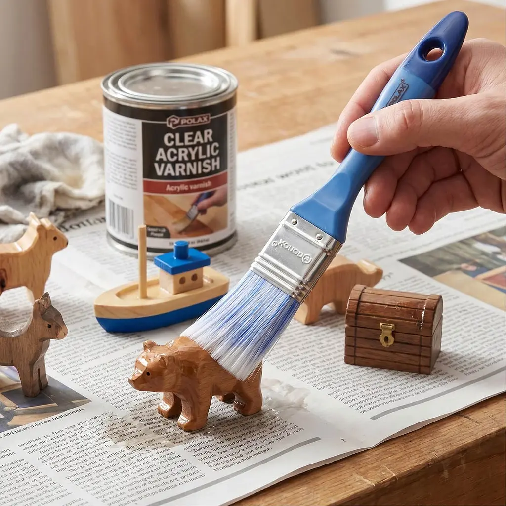 Пензель флейцевий Polax 1,5″, тип «Acrylic», професійний, штучний ворс, пластикова ручка (03-008) - фото 7