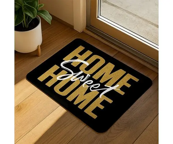 Килимок придверний з принтом Home Sweеt Home, на гумовій основі, 60х40х0,4 см - фото 2