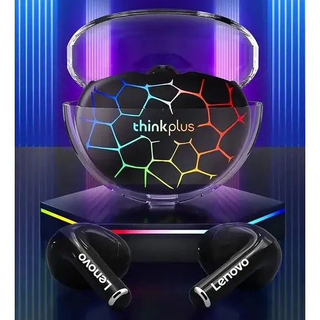 Гарнитура - наушники беспроводные Lenovo LP80 Pro RGB подсветка черные - фото 4