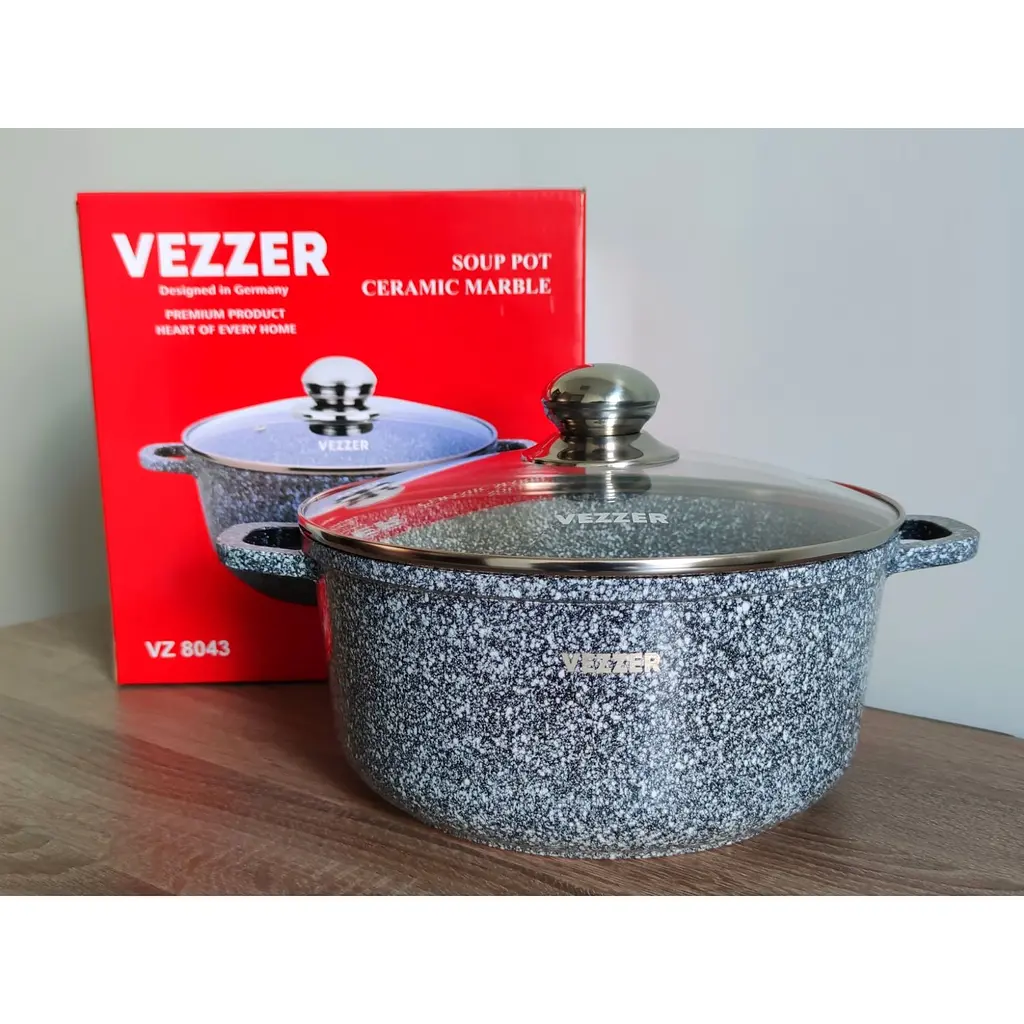 Каструля Vezzer з кришкою 24 см 4.5 л сіра (VZ8043) - фото 9