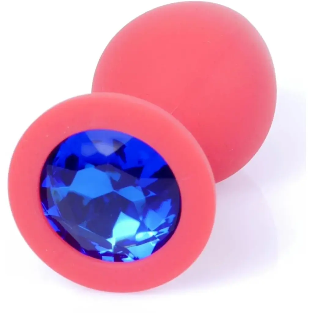 Силіконова анальна пробка Boss Of Toys Boss Series - Jewellery Red Silicon Plug Small Blue S, BS6400080, Червоний / синий - фото 2