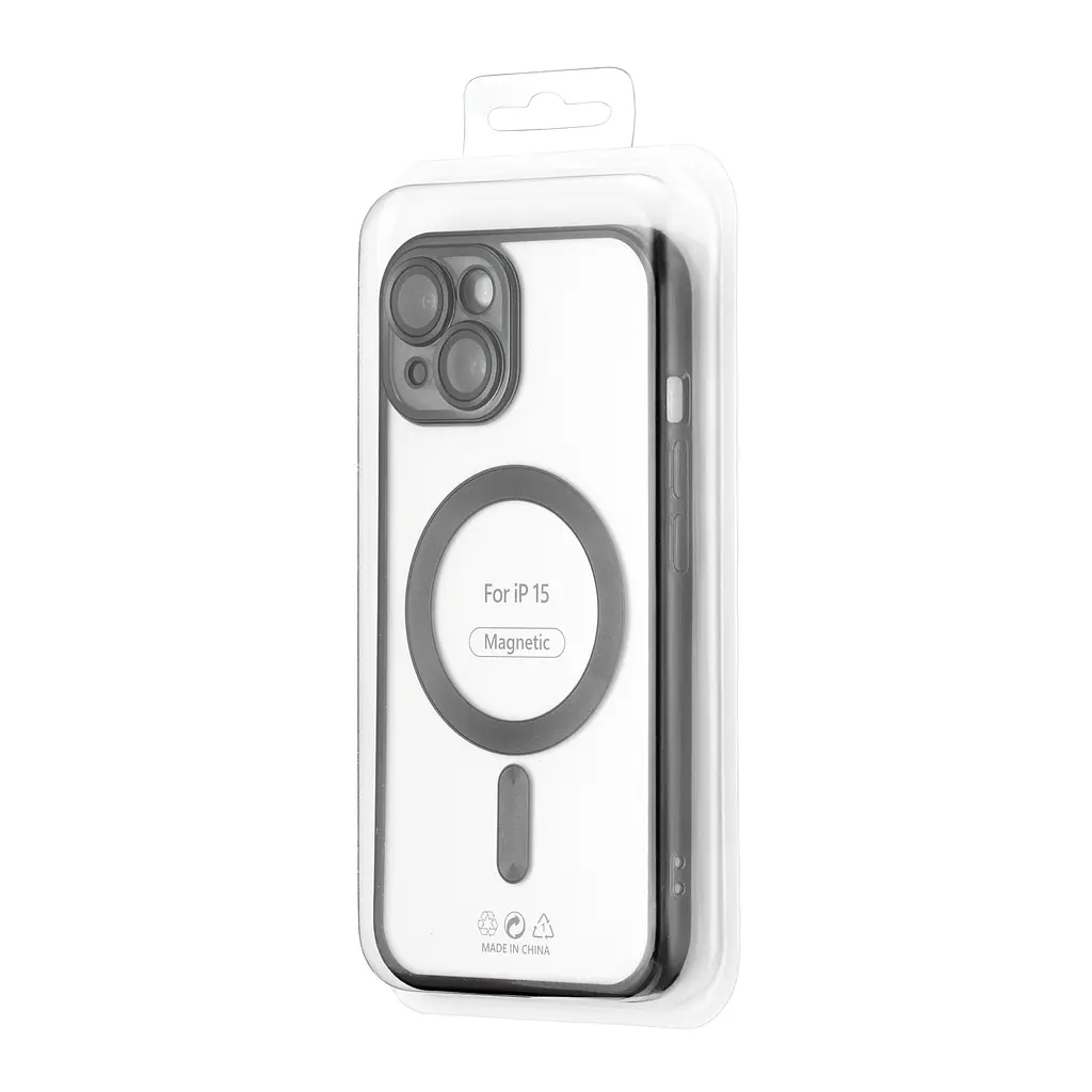 Чохол Ductil Metallic Edge with MagSafe (Protected Camera & Lens) iPhone 15 Black - фото 2