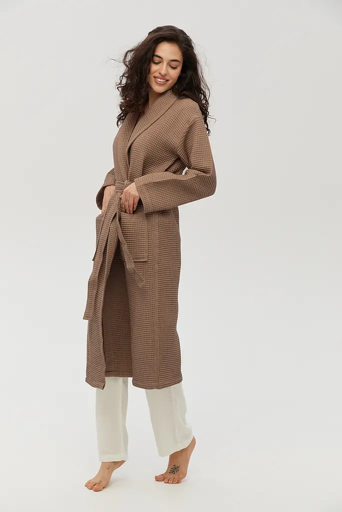 Халат Lotus Home - Waffle cappuccino S - фото 2