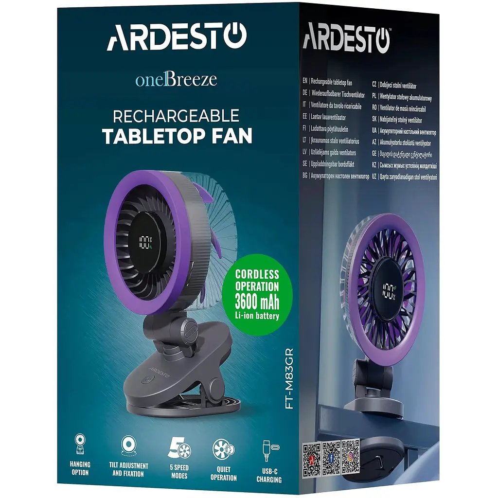 Вентилятор Ardesto OneBreeze настільний/настінний 9 см сірий (FT-M83GR) - фото 9