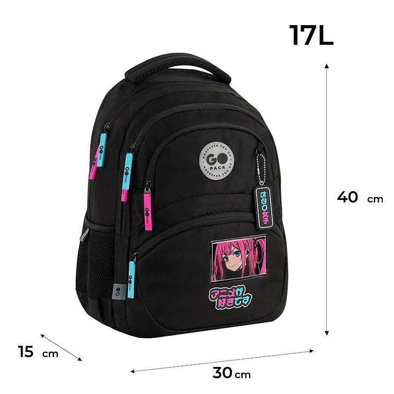 Рюкзак GoPack Education 175M-2 Anime girl Чорний (GO26-175M-2) - фото 2