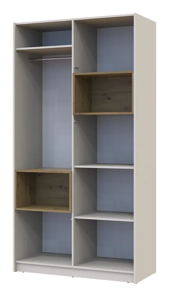 Шафа для одягу Doros Дейл з нішею 2 ДСП 115.2х52х220 Кашемір/Дуб Артізан (80737725) - фото 5