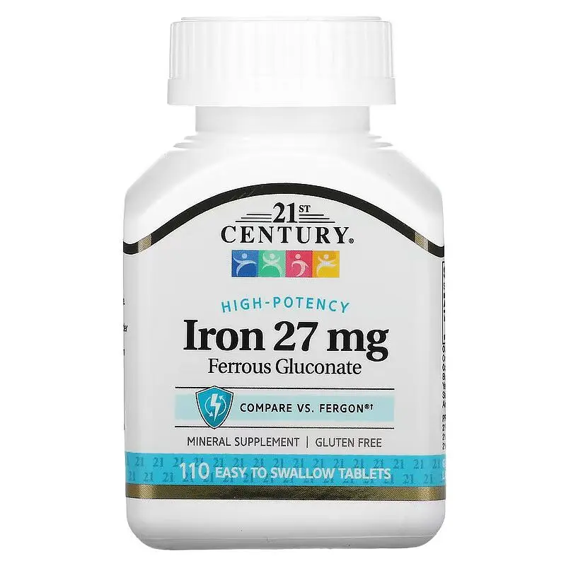 Вітаміни та мінерали 21st Century Iron 27 mg High-Potency, 110 таблеток