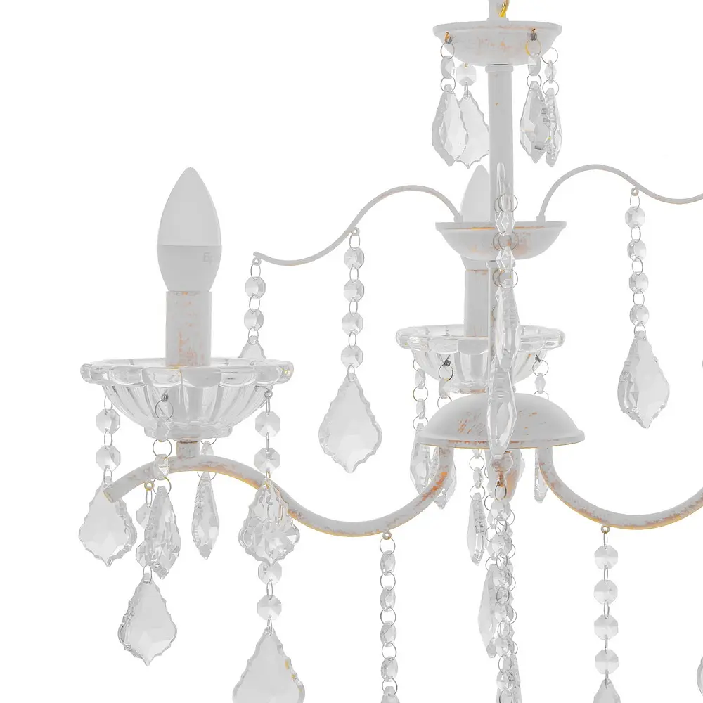 Люстра свеча Brille подвесная хрустальная E14 40W WH (BCL-682S/3) - фото 3