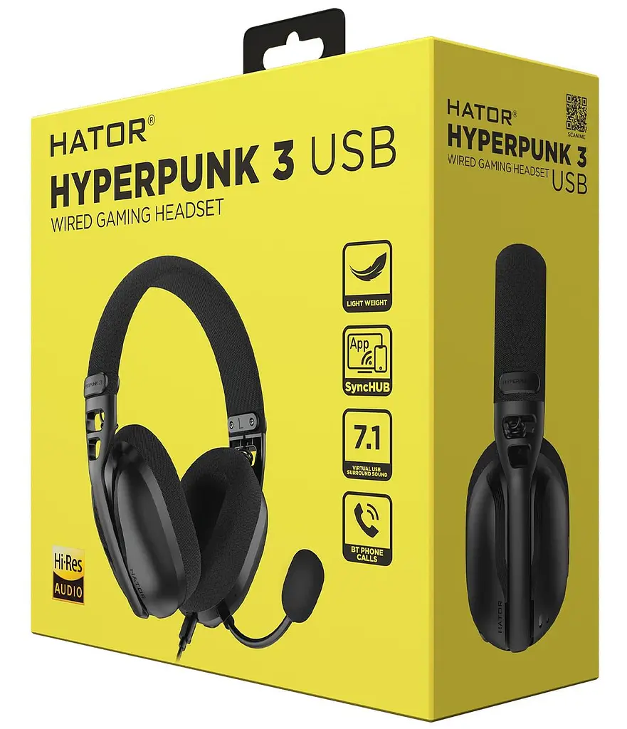 Ігрова гарнітура HATOR Hyperpunk 3 Hi-Res USB 7.1 Black (ESH10) - фото 8