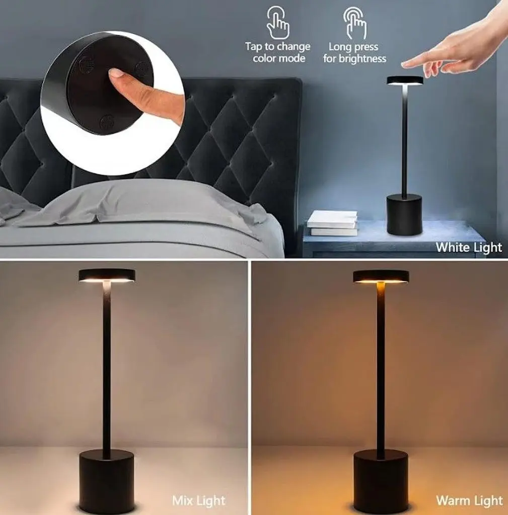 Настільна лампа з акумулятором KLOODI DECO TA-5V UNO CCT BK - фото 4