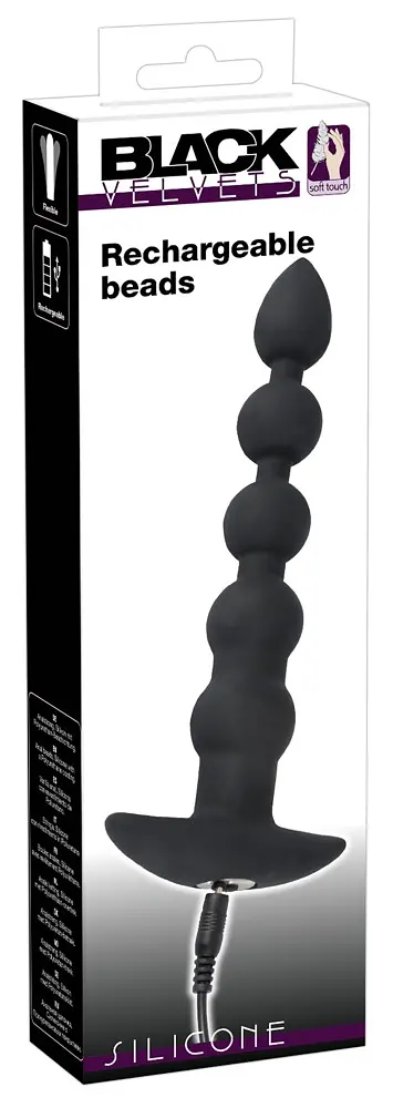 Анальний стимулятор Black Velvets Rechargeable Beads чорний - фото 9