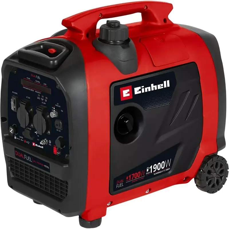 Генератор газобензиновий інверторний Einhell TE-IG 1900 DF LPG 230В, 1 фаза, 1.7-1.9кВт, розетка 2х12В ручний стартер, 23.7кг
