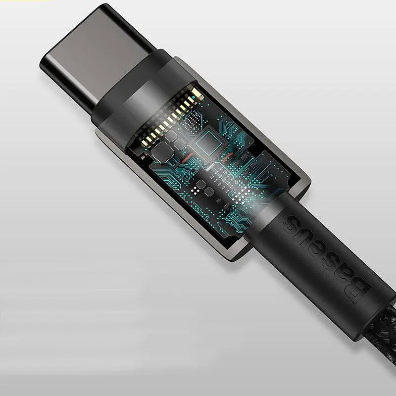 Дата кабель Baseus Tungsten Gold Type-C to Type-C Cable 100W (1m) (CATWJ-01) Чорний - фото 2