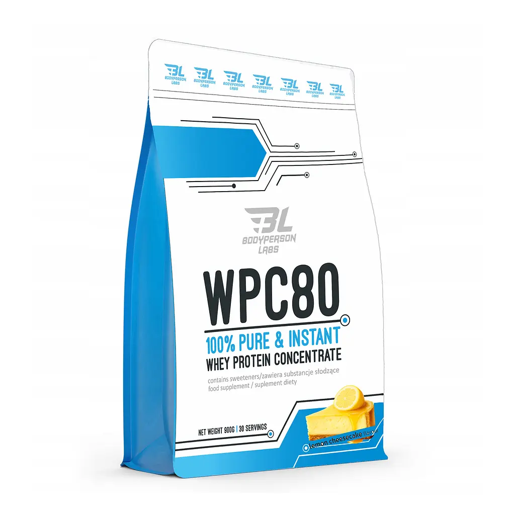 Високоякісний сироватковий протеїн WPC80 Лимонний чізкейк Bodyperson Labs — 900 г (порошок)