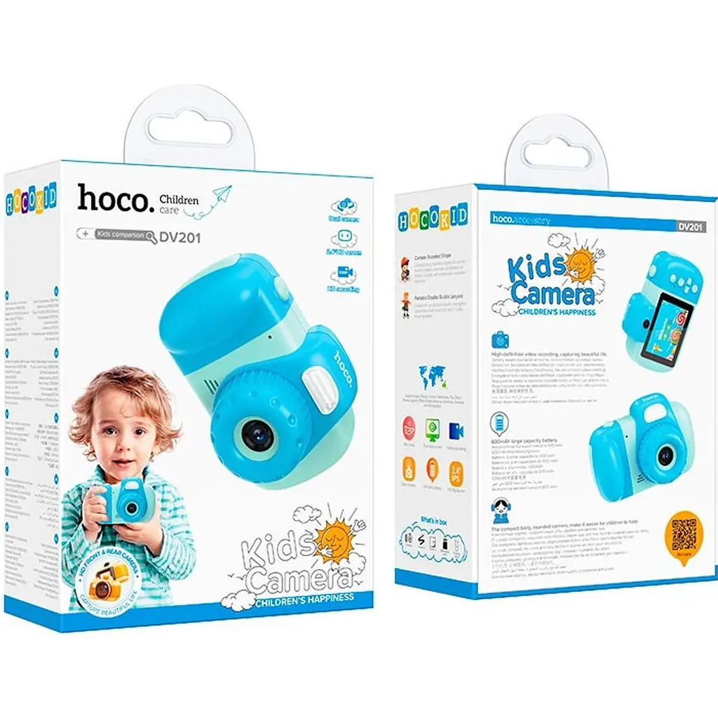 Дитяча фотокамера Hoco DV201 Dual Lens Blue [136175] - фото 5