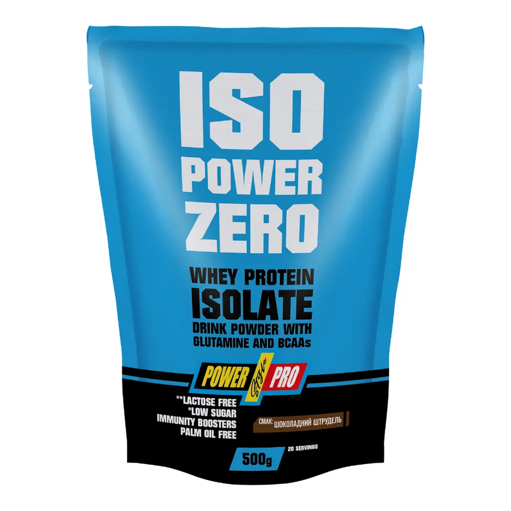 Ізолят сироваткового протеїну ISO Power Zero — 500 г Chocolate Strudel