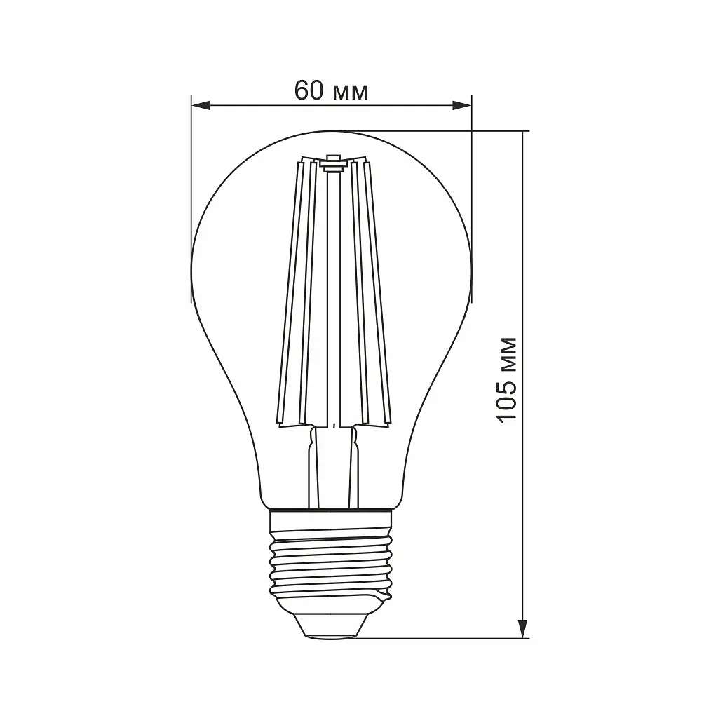 Лампочка Videx Filament A60FF 08W E27 1200K (VL-A60FF-08271) - фото 3