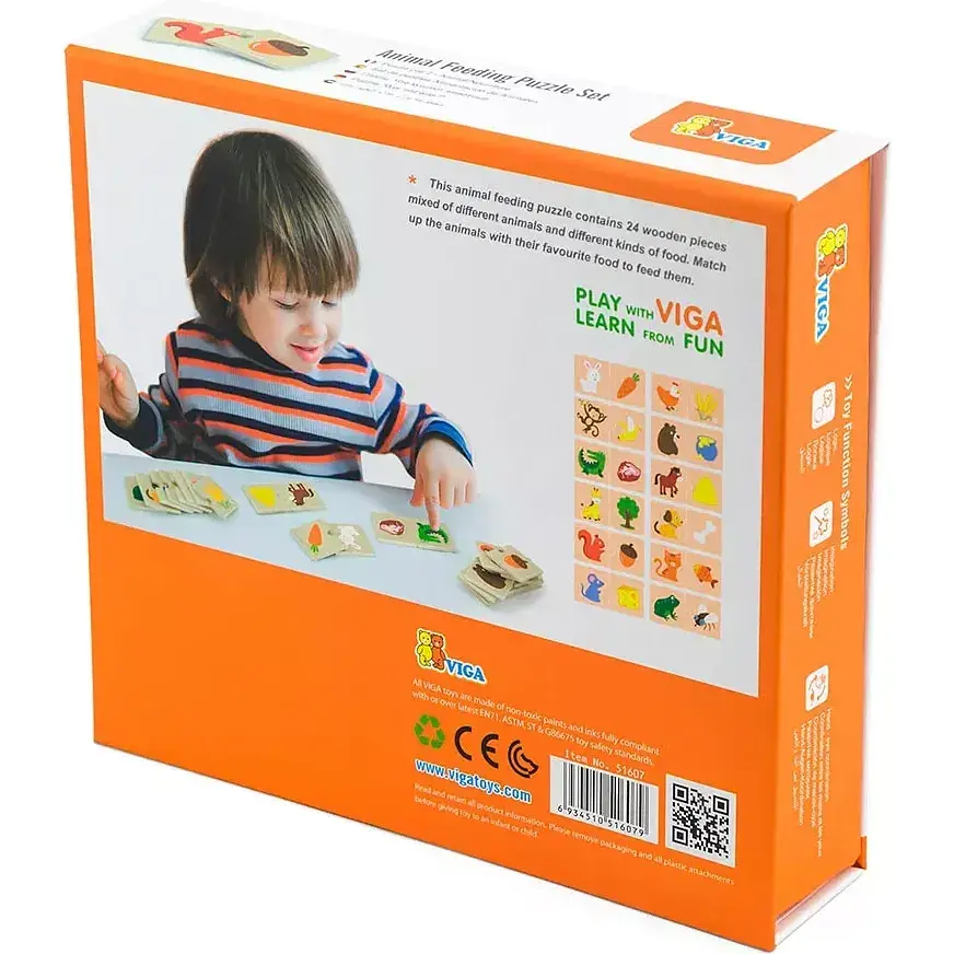Логічний пазл Viga Toys Що їдять звірятка 24 елементів (51607) - фото 3