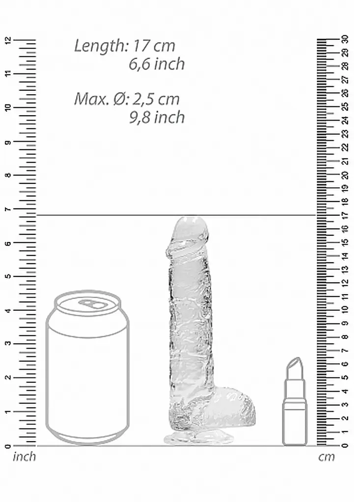 Фалоімітатор - Realrock Dildo 6" Transparent - фото 2