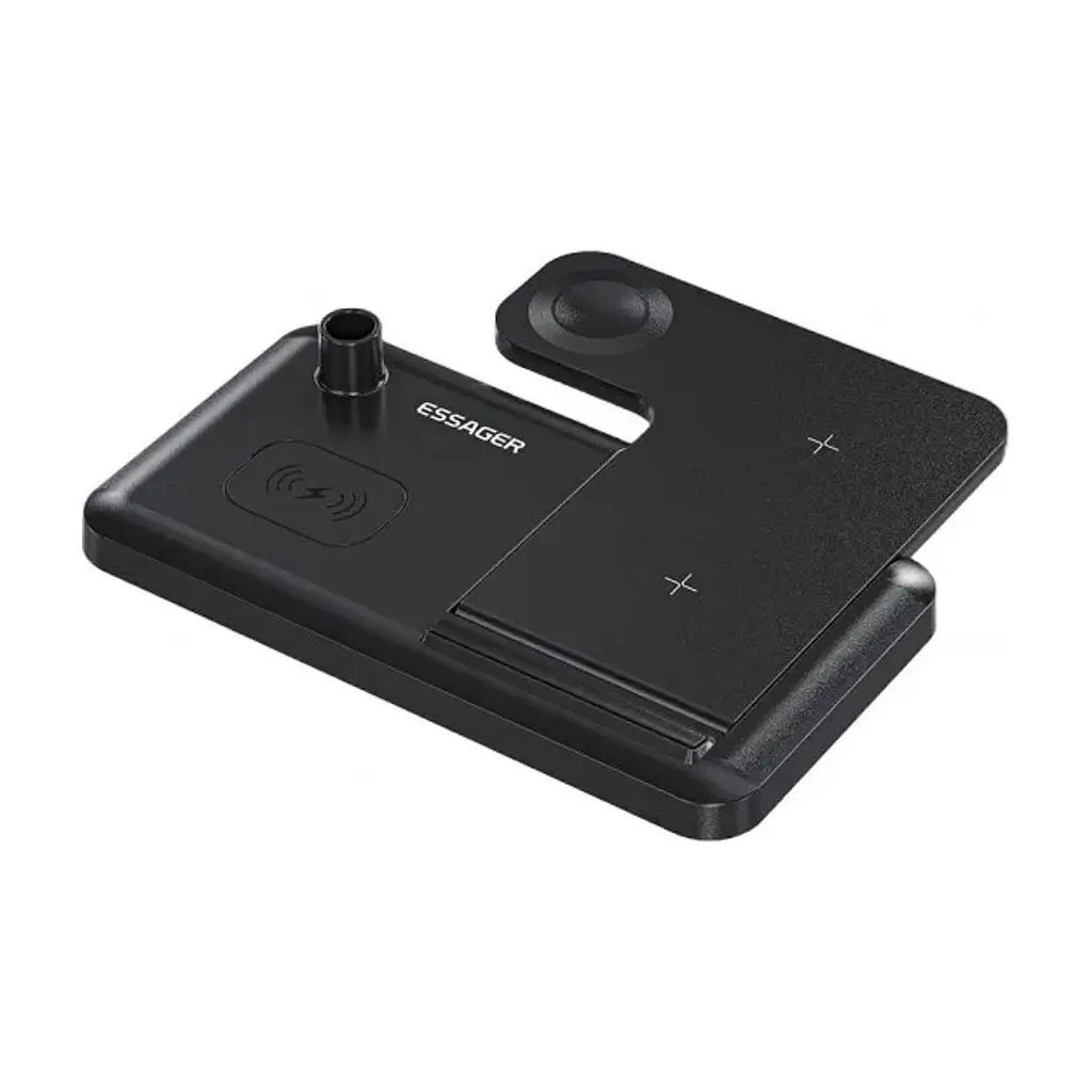 Зарядний пристрій Essager 4-in-1 wireless charger 15W foldable desktop black (EWXZM-JC01-Z) - фото 5