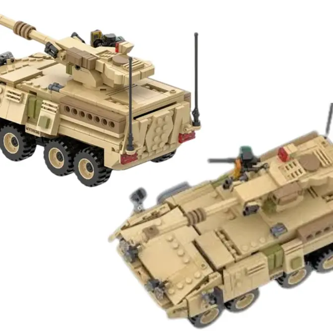 Конструктор WANGE броньована машина  Страйкер  Stryker 3513 військова техніка мобільна самохідна гармата , 458 деталей - фото 3