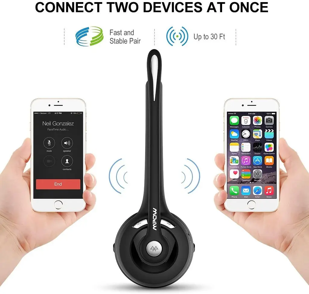 Bluetooth-гарнітура Mpow бездротова моно накладний навушник PRO з мікрофоном - фото 7