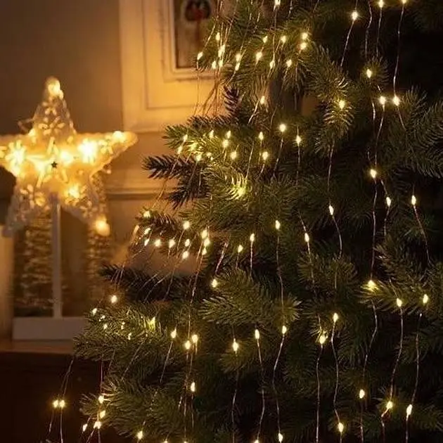 Гирлянда светодиодная от сети Хвост Y25-33 19582 3 м 600 LED теплый желтый - фото 2