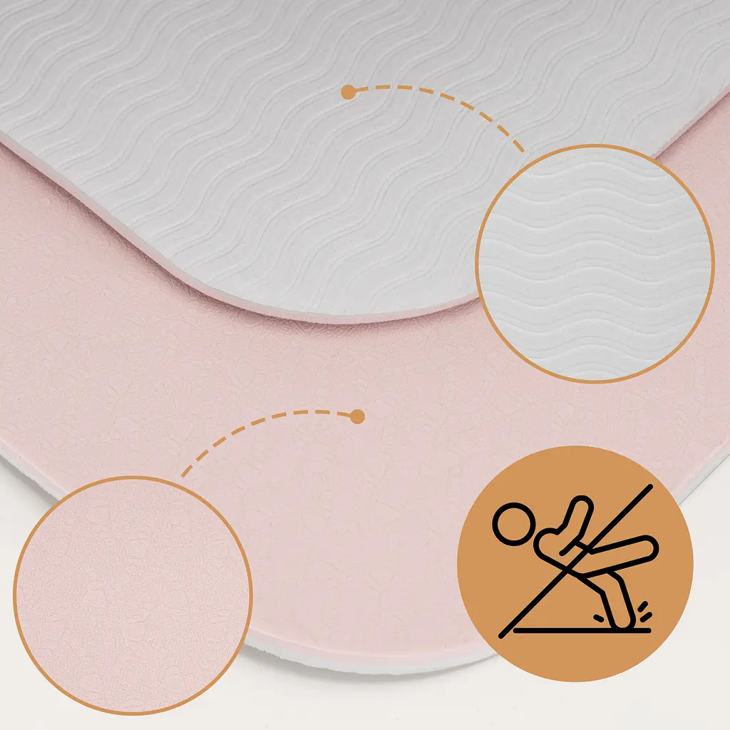 Килимок спортивний Actiget TPE 183 x 61 x 0.6 см для йоги та фітнесу ACT0023 Pink/Grey - фото 10