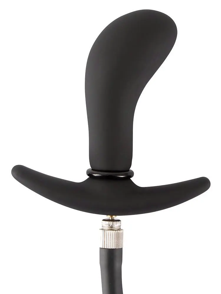 Анальна пробка Inflatable Plug 8 см (чорний) - фото 3