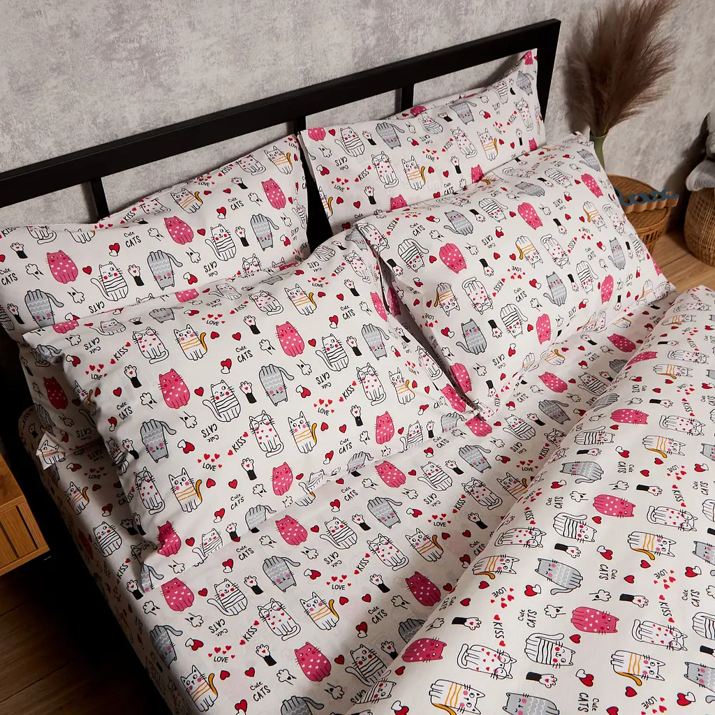 Набір наволочок Moon&Star Бязь Gold Люкс Cute Cats 60х60 см 2 шт - фото 2