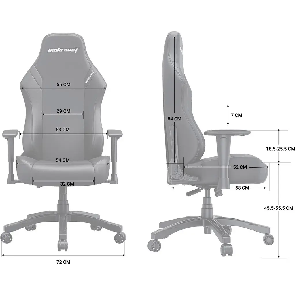 Геймерское кресло Anda Seat Luna L Fabric Gray (AD18-44-G-F) [121301] - фото 11