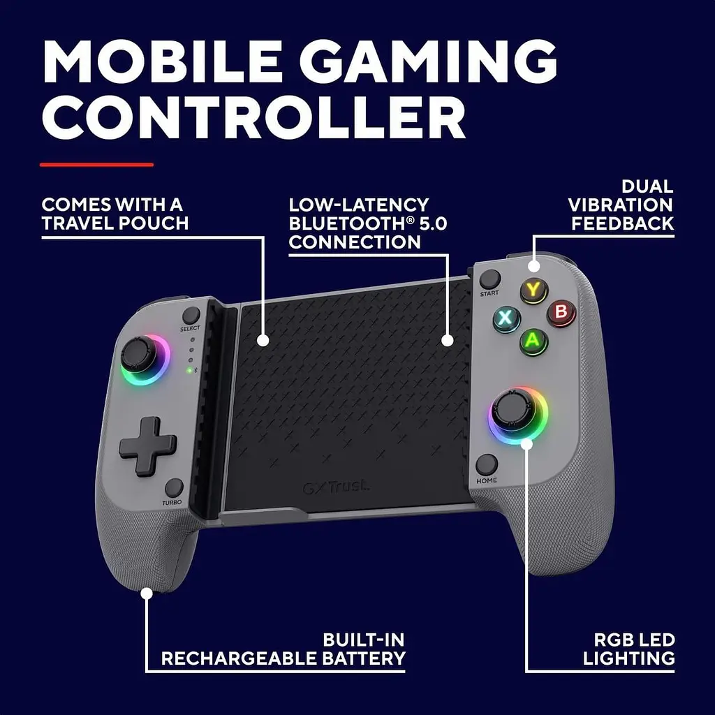Геймпад Trust GXT 735G Mylox Wireless mobile Gaming Controller BT Grey (25649_TRUST) - фото 13