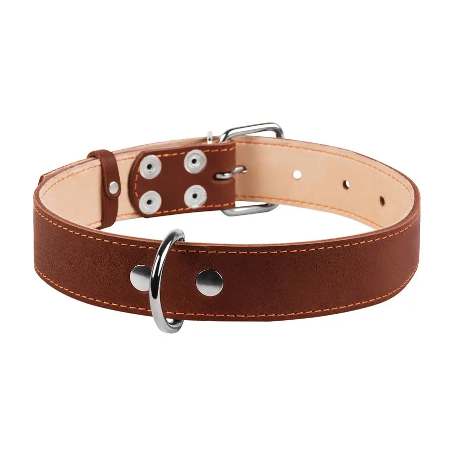 Нашийник "CoLLaR" подвійний (ширина 35мм, довжина 48-63см) коричневий - фото 2