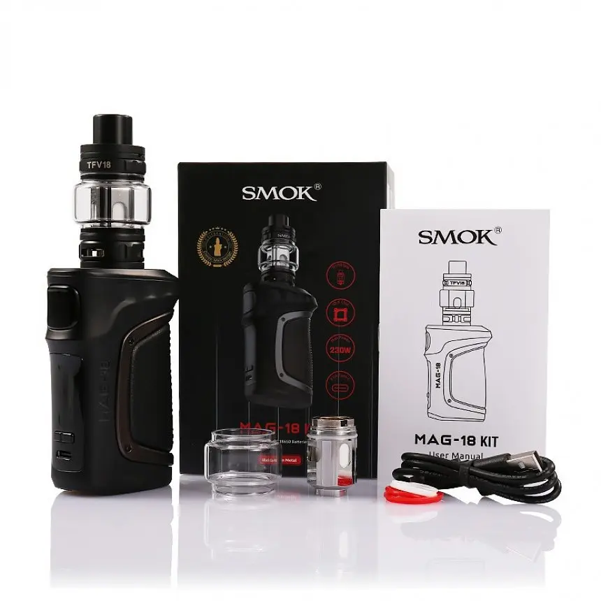 Електронна сигарета Smok MAG-18 230W with TFV18 Tank 7.5 ml Kit Nano Chrome (10380) - фото 3