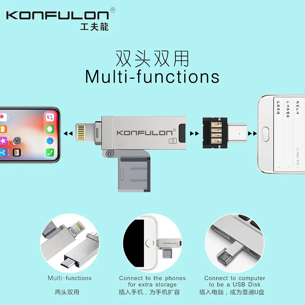 Картридер для iPhone iPad Konfulon CR-05 с коннектором Lightning - фото 2