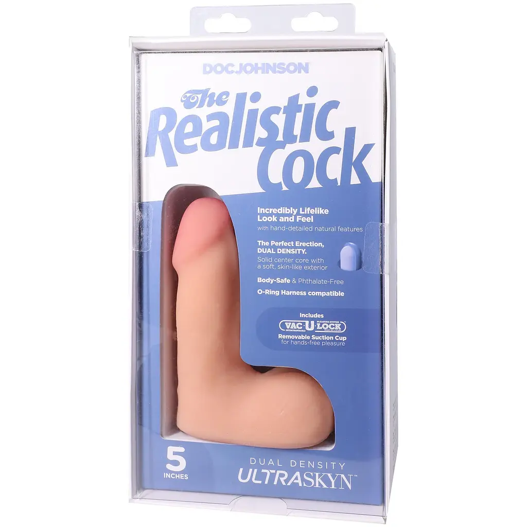 Фалоімітатор Doc Johnson The Realistic Cock ULTRASKYN 5 Inch with Balls, 13.3 см - фото 9